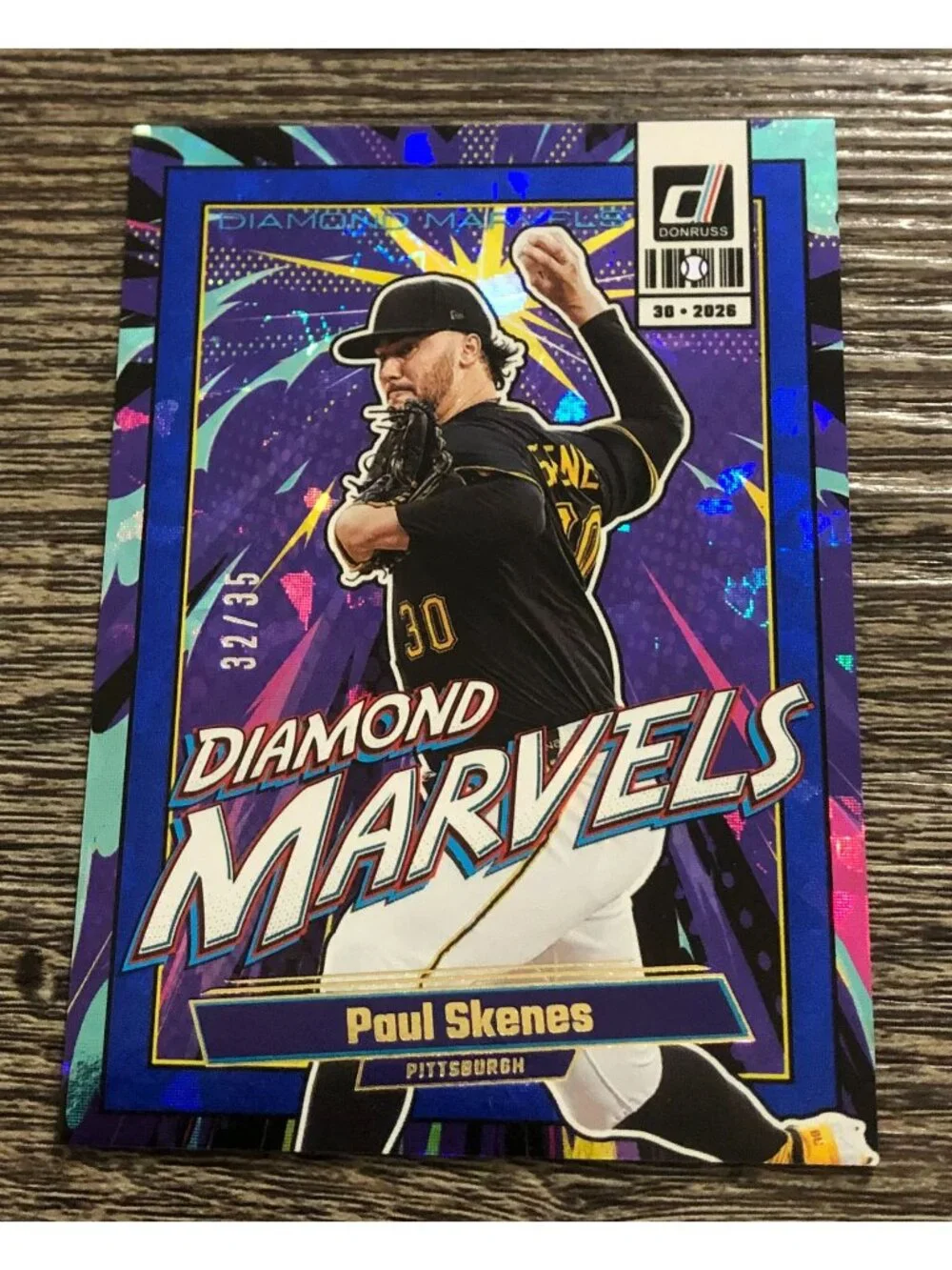 2026 Donruss Paul Skenes Diamond Marvels Blue Ice SSP 32/35